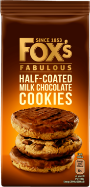 Fox's Half-Coated Milk Chocolate Cookies 175g 50849