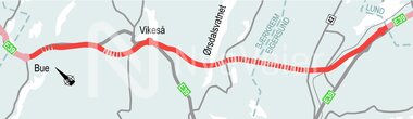 Oversiktskart E39 Årrestad-Bue