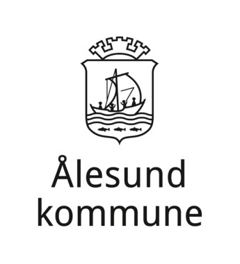 Digital logo i svart, midtstilt