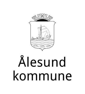 Original logo negativ og midtstilt, svart tekst