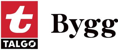 Talgø Bygg logo, liggende sort og rød
