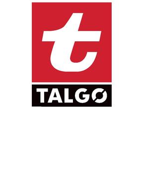 Talgø Bygg logo, stående hvit og rød