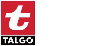 Talgø Bygg logo, liggende hvit og rød