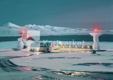  Kartverkets jordobservatorium i Brandlallagunen i Ny-Ålesund på Svalbard. 17. januar 2024