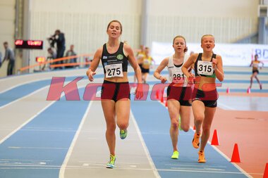 NM Friidrett Innendørs 2024 - 3000 meter kvinner - Kristine Lande Dommersnes - Anzu Lovise Kvam - Tuva Alme