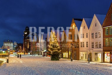 Jul på Bryggen i Bergen