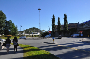 Rundkjøringen ved den gamle delen av Sandvika Storsenter