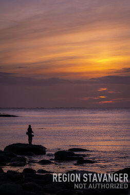 Fisker i Solnedgang