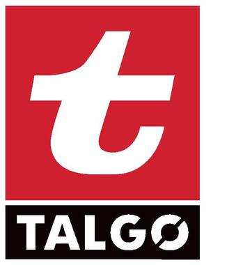 Talgø logo, hvit og rød