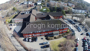 Dronebilde av Rådhuset