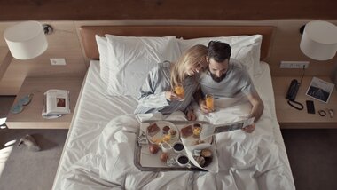 Double bed with person