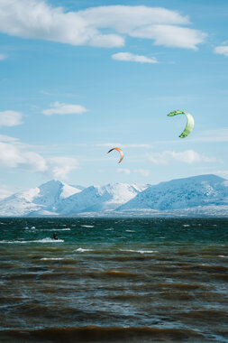Kiting i Tromsø om vinteren