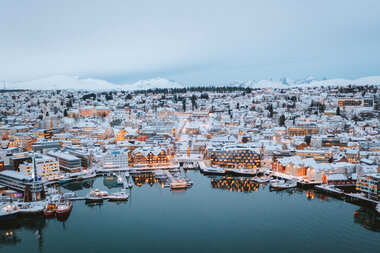 Tromsø sentrum om vinteren