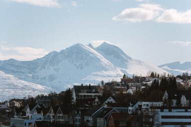Oversiktsbilde over hus i Tromsø