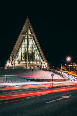 Ishavskatedralen om vinteren