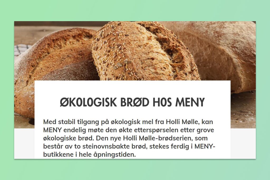 Et nytt konsept – ferdigsteking av økologisk brød i MENY-butikker.