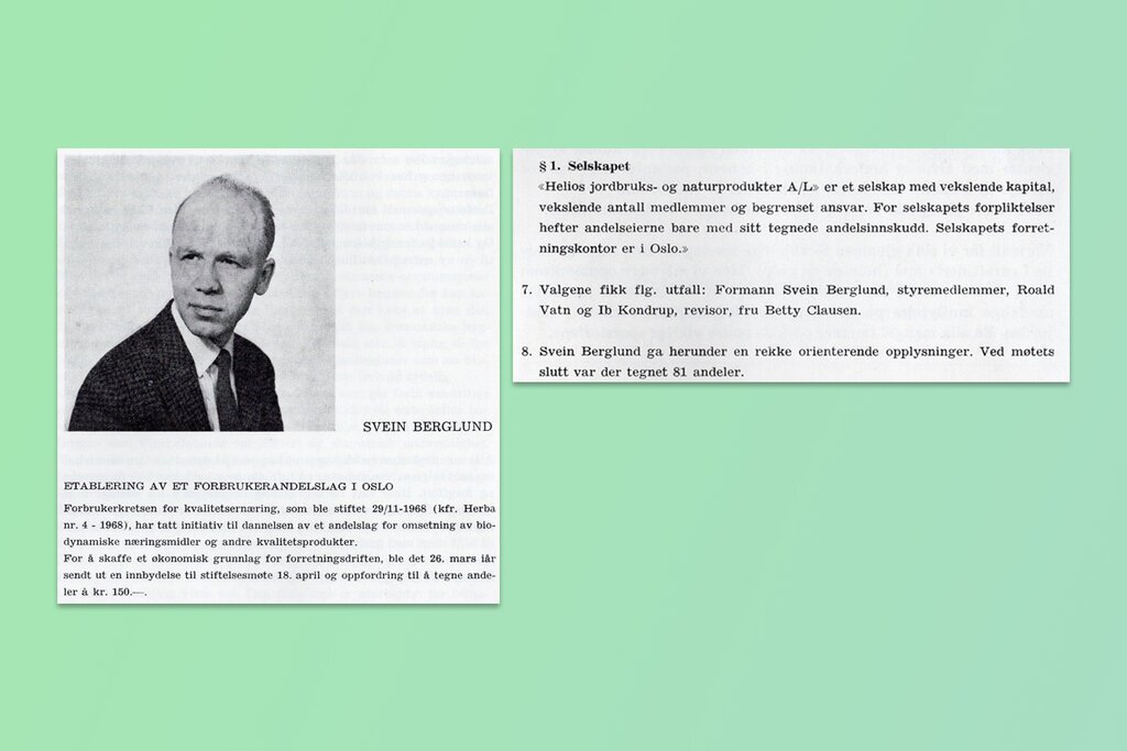 «Forbrukerkretsen» og etablering av «Helios Jordbruks- og Naturprodukter A/L»,  omtalt i Herba 2-1969.